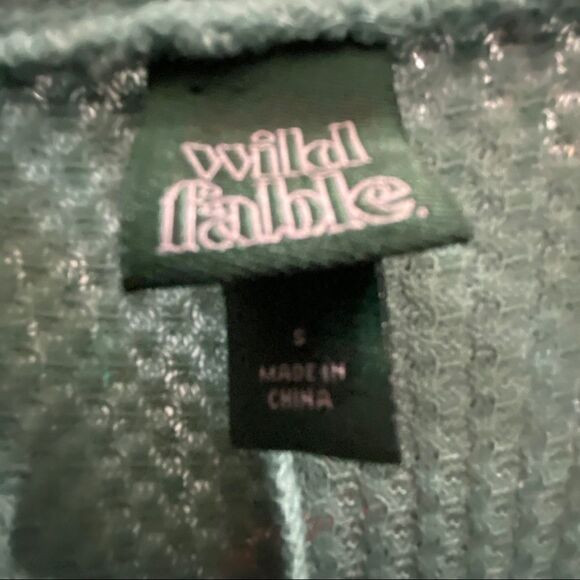NWT Wild Fable Green Thermal Crop Top Cardigan - Picture 7 of 10